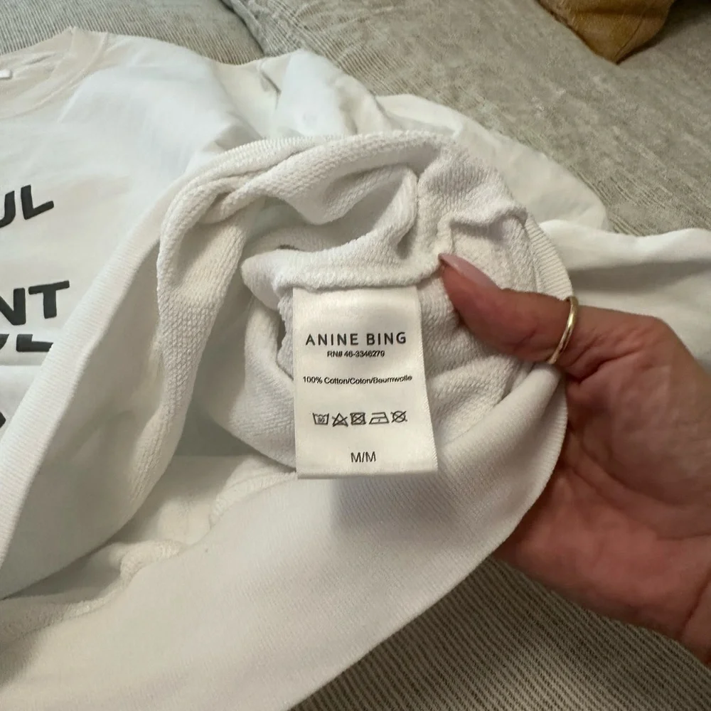 White sweatshirt worn once. - Picture 3 of 3